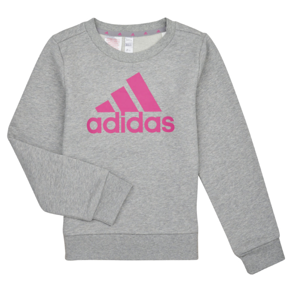 Adidas | Girls Essentials Big Logo Cotton Sweatshirt (Grey/Pink)