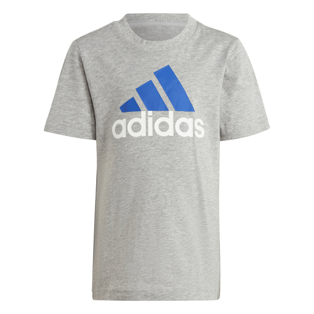 Adidas | Kids Essentials Logo Tee And Short Set (Grey Heather/Semi Lucid Blue)