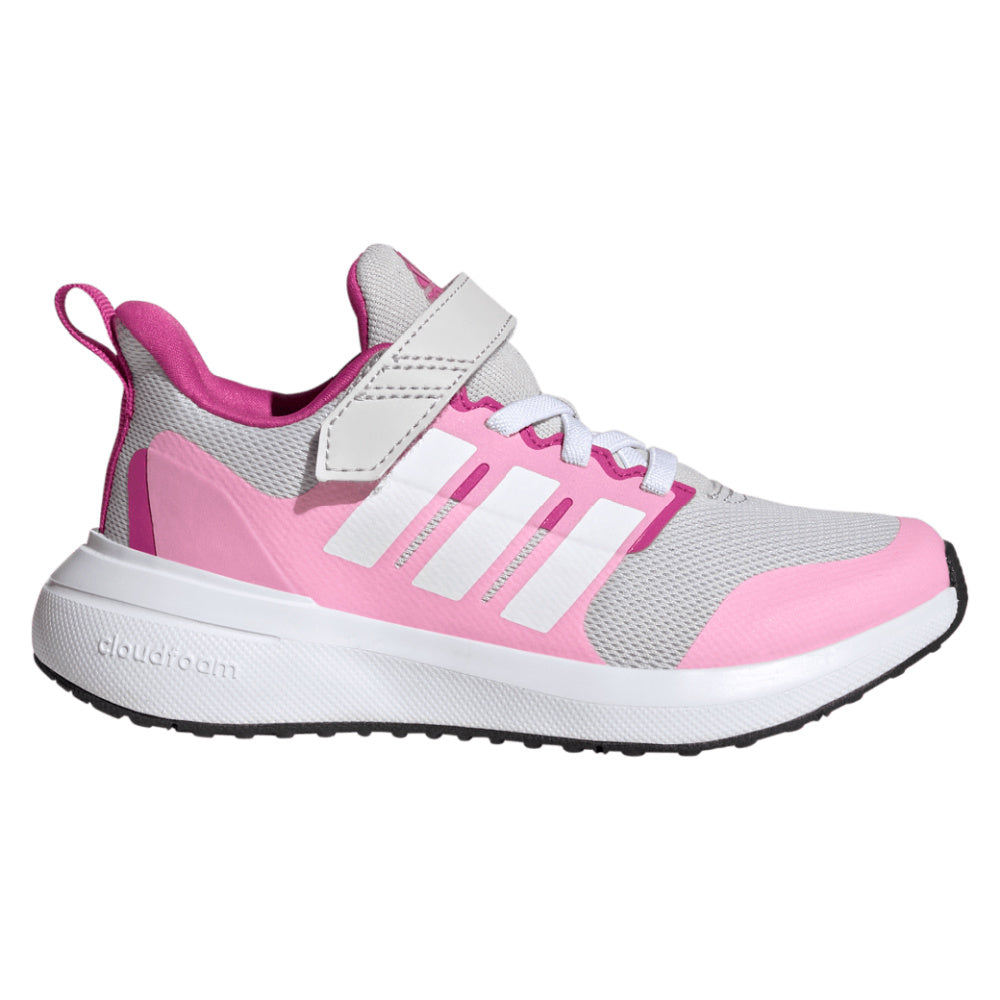 Adidas | Kids FortaRun 2.0 Elastic Lace Top Strap (Grey/Beam Pink)