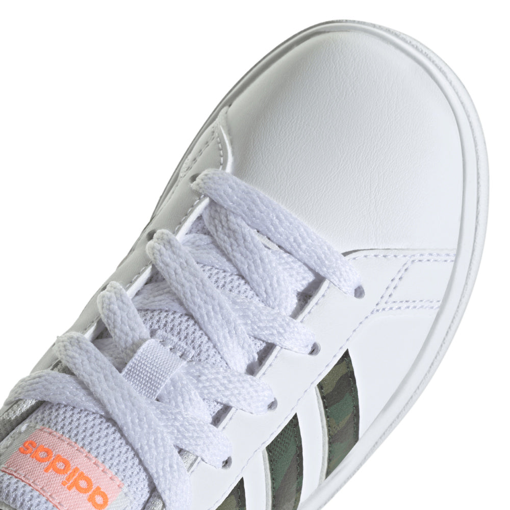 Adidas | Kids Grand Court 2.0 (White/Screaming Orange)