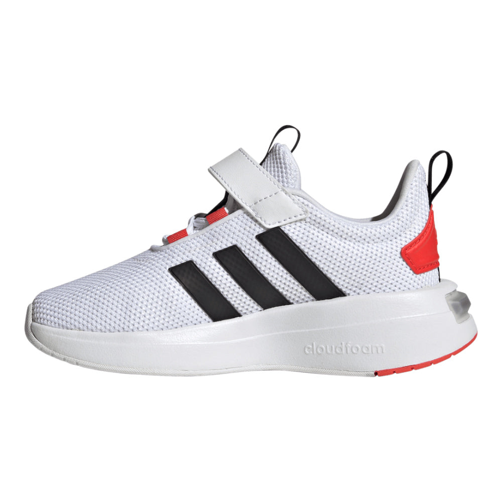 Adidas | Kids Racer TR23 Elastic Lace with Top Strap (Cloud White/Black/Bright Red)