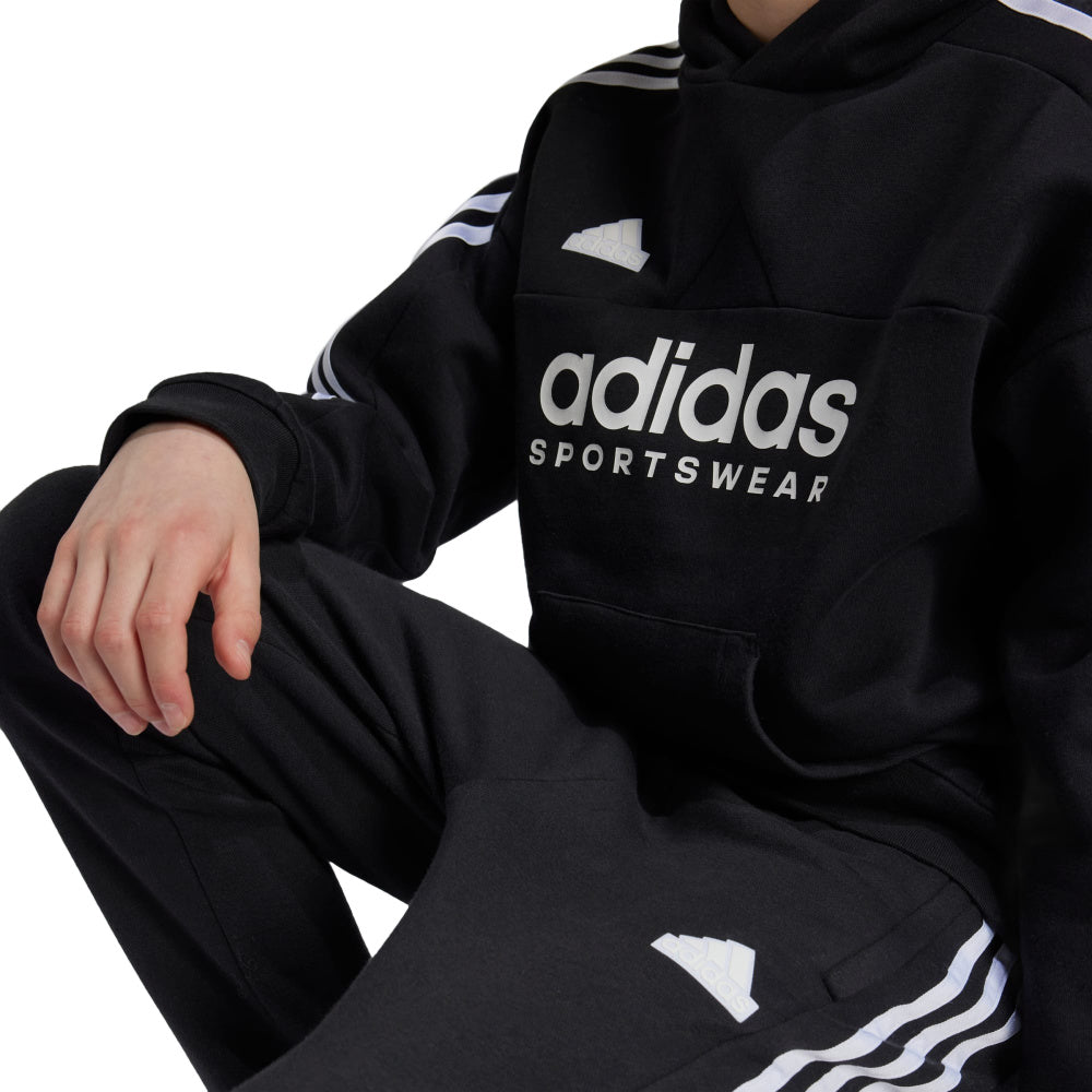 Adidas | Kids Tiro Fleece Hoodie (Black/White)