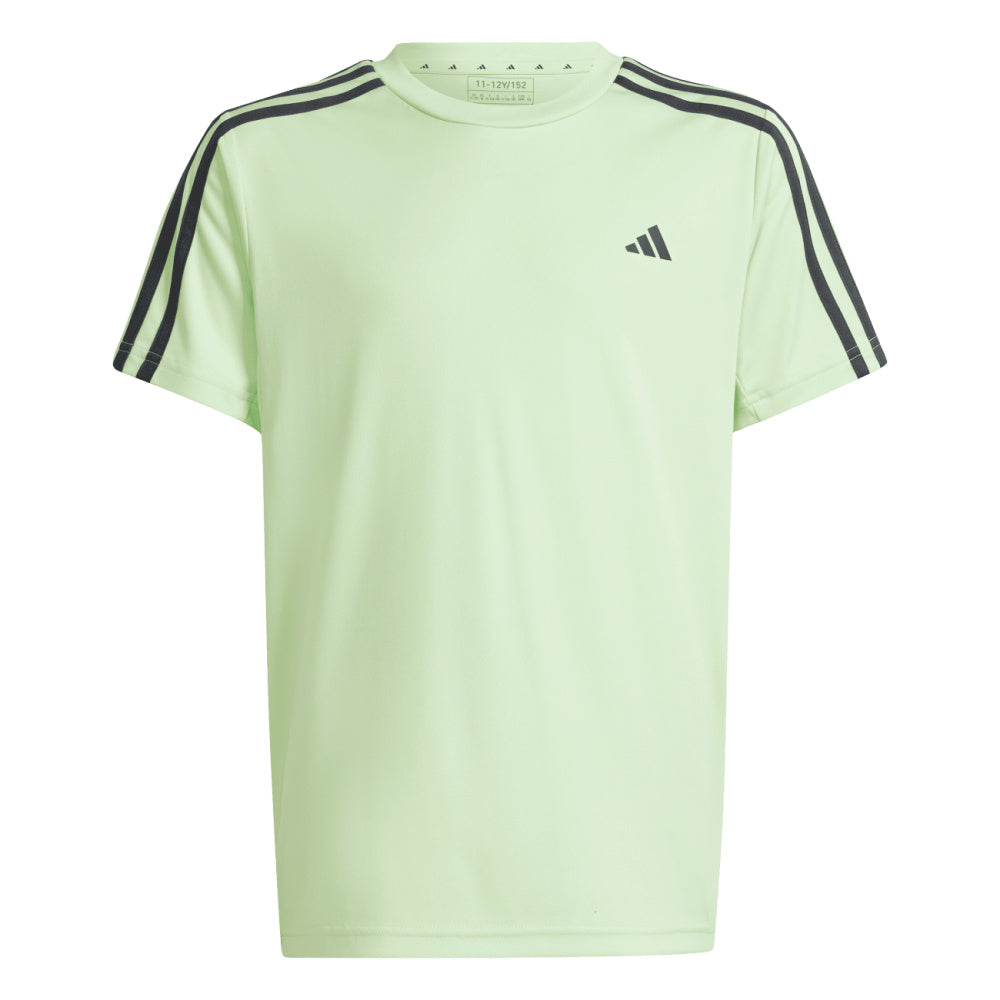 Adidas | Kids Unisex Train Essentials Aeroready 3-Stripes Tee (Semi Green Spark/Black)