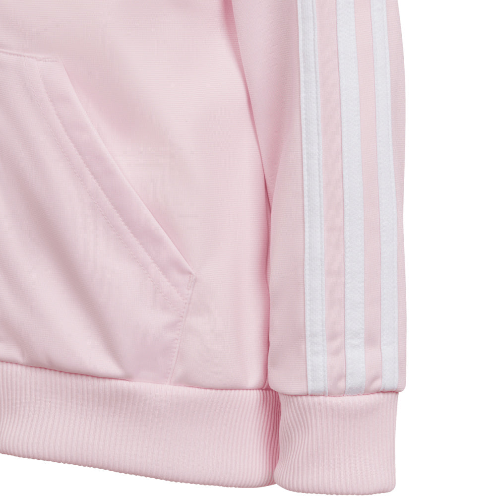 Adidas | Little Kids Unisex 3-Stripe Shiny Track Suit (Pink/White)