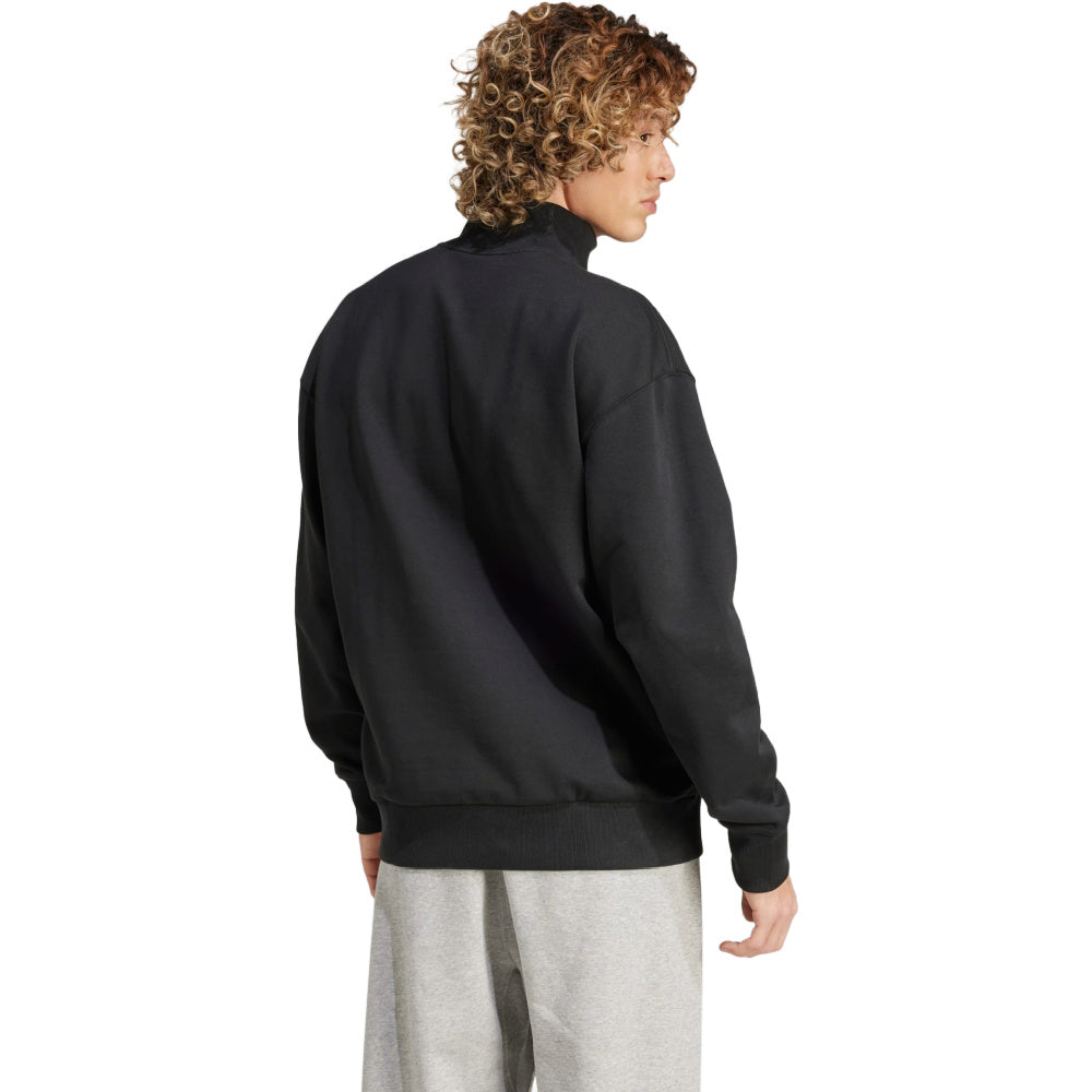 Adidas | Mens All Szn Fleece Quarter-Zip Crew Sweatshirt (Black)