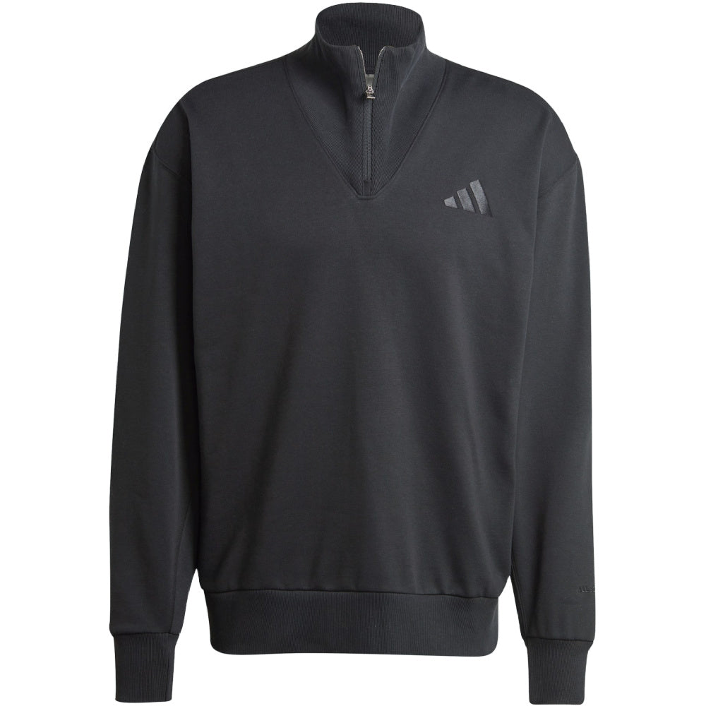 Adidas | Mens All Szn Fleece Quarter-Zip Crew Sweatshirt (Black)