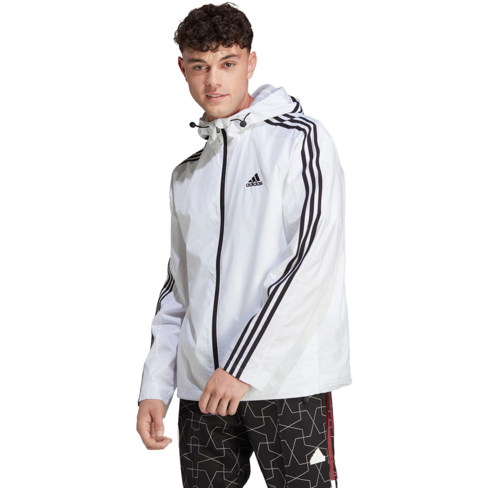 Adidas | Mens 3-Stripes Windbreaker (White/Black)