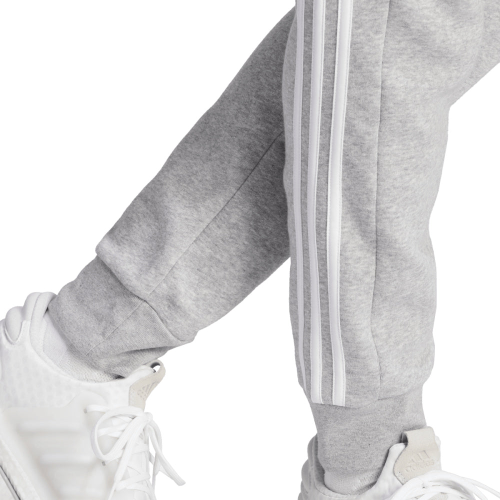 Adidas | Mens Essentials Fleece 3-Stripes Tapered Cuff Pant (Medium Grey Heather)