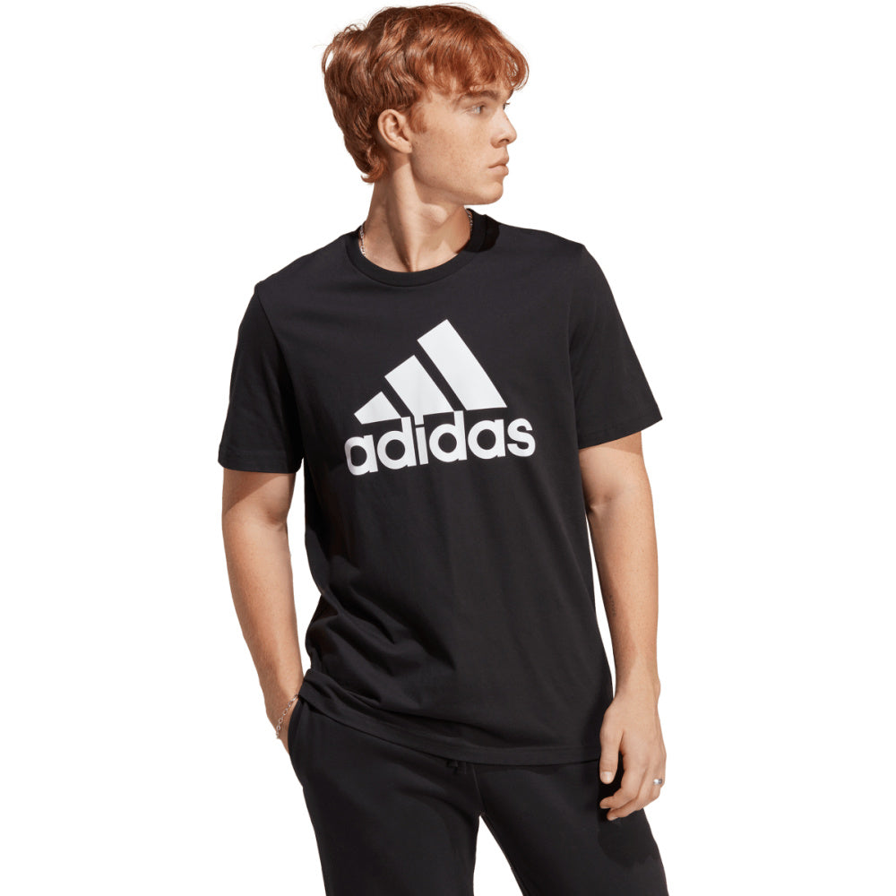 Adidas | Mens Essentials Single Jersey Big Logo Tee (Black/White)