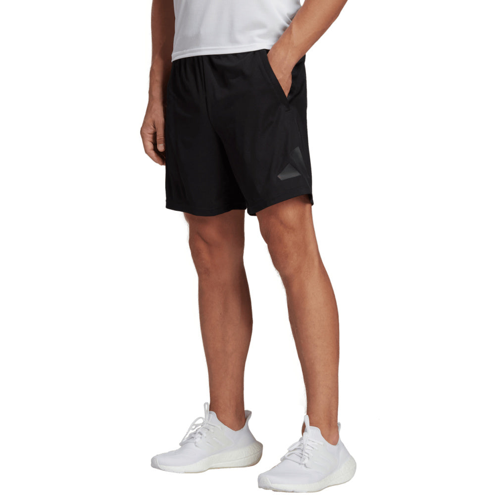 Adidas | Mens Train Essentials Logo Training Short 5" (Black/Black)
