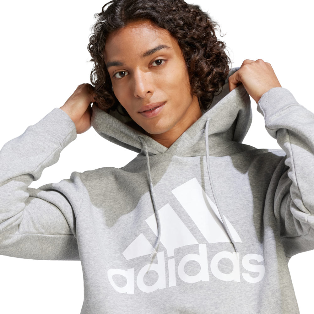 Adidas | Mens Essentials Fleece Big Logo Hoodie (Medium Grey Heather)