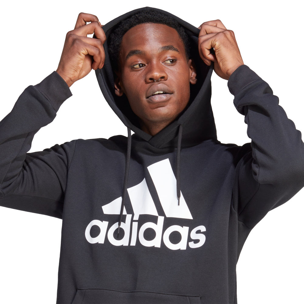 Adidas | Mens Essential Big Logo Fleece Hoodie (Black)