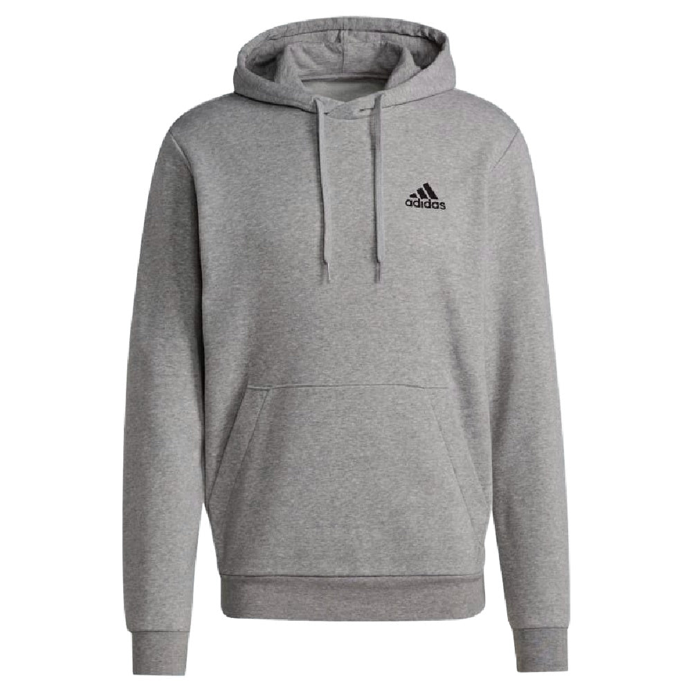 Adidas | Mens Feelcozy Essentials Fleece Hoodie (Medium Grey Heather/Black)