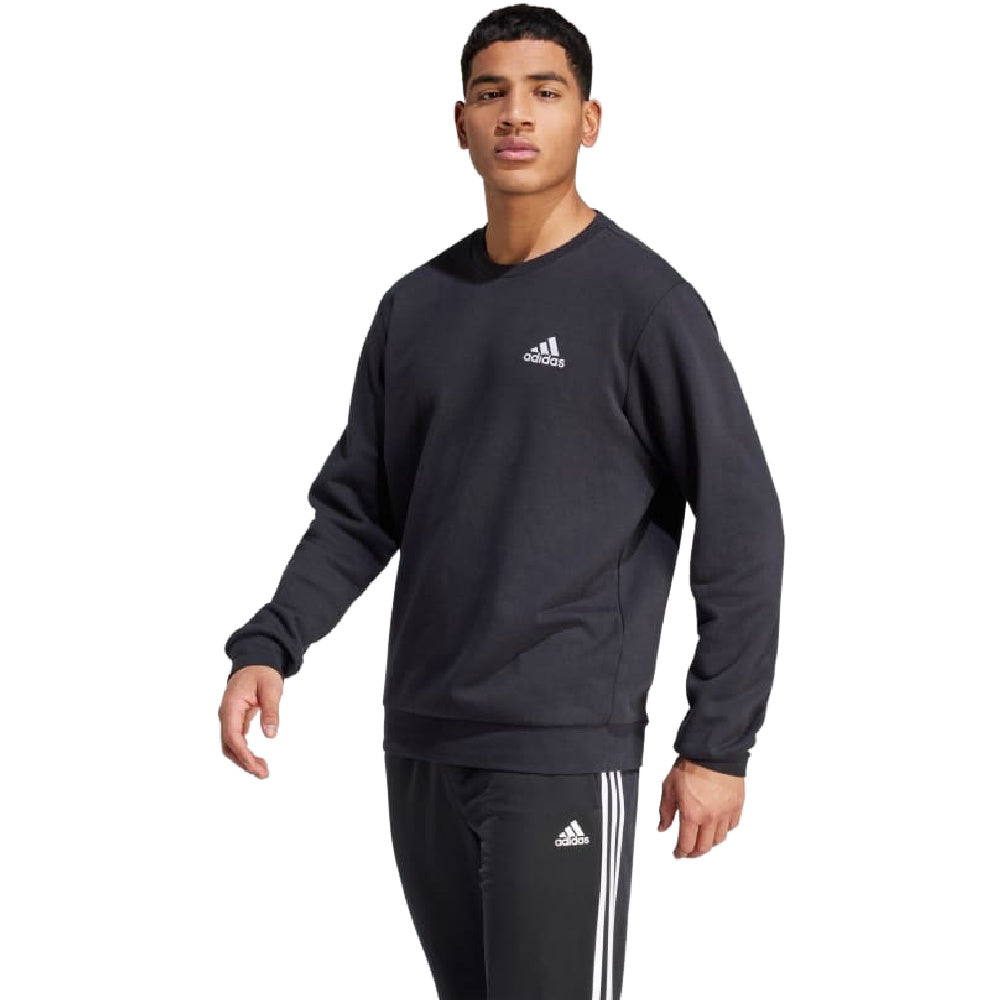 Adidas | Mens Feelcozy Essentials Fleece Sweatshirt (Black/White)