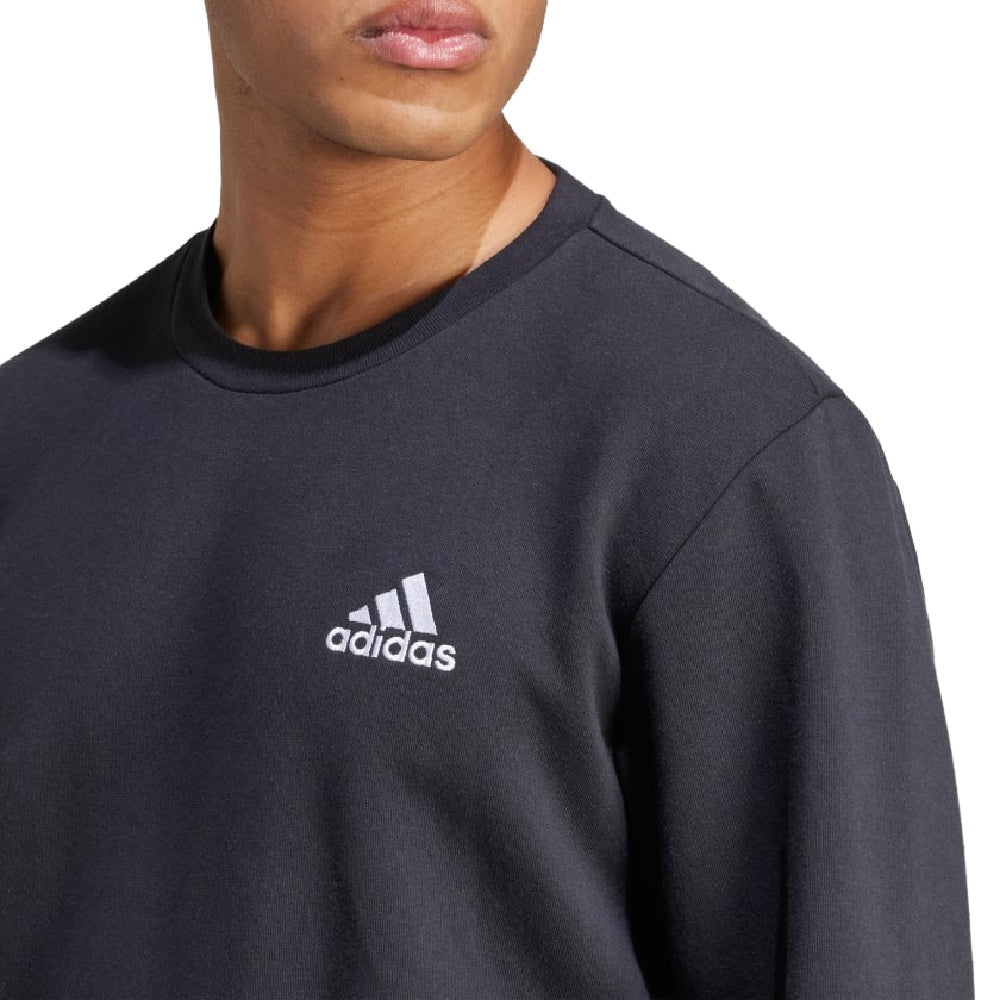 Adidas | Mens Feelcozy Essentials Fleece Sweatshirt (Black/White)