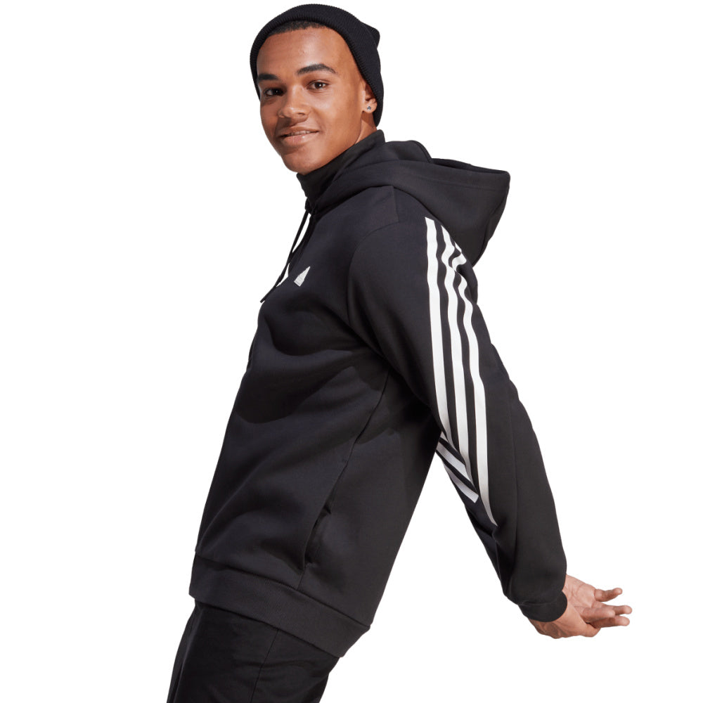 Adidas | Mens Future Icons 3-Stripes Full-Zip Hoodie (Black/White)