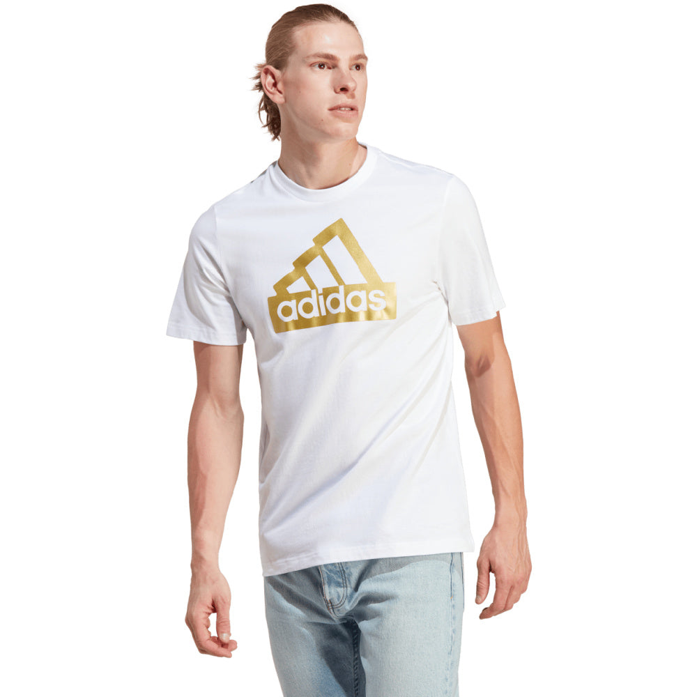 Adidas | Mens Future Icons Metaillic Tee (White/Gold)