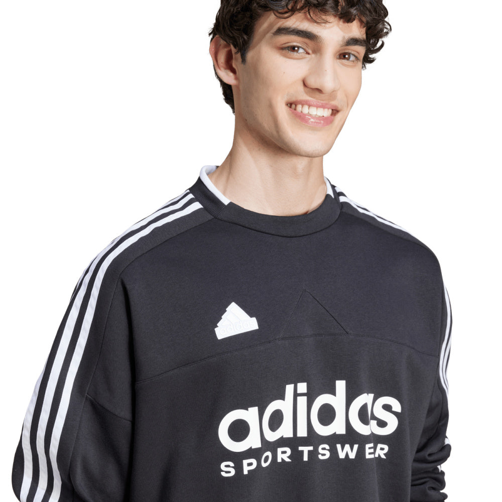 Adidas | Mens Tiro Fleece Crew (Black/White)