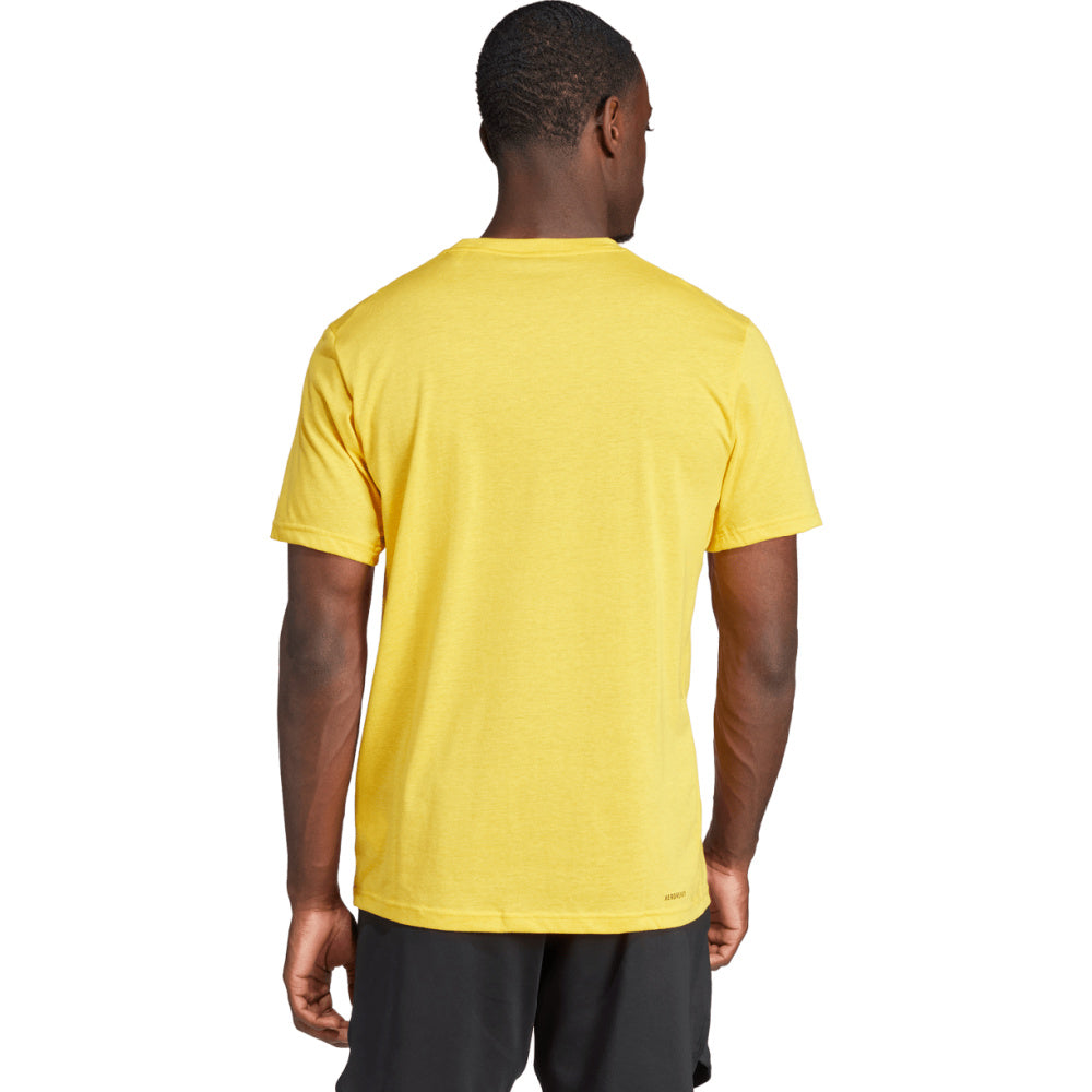 Adidas | Mens Train Essentials Feelready Logo Tee (Active Gold/Black)