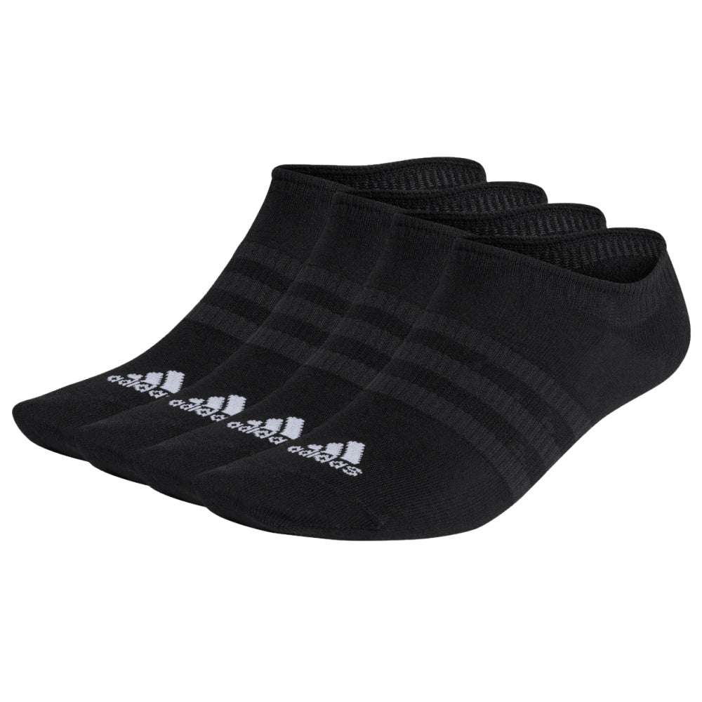 Adidas | Unisex Thin and Light No-Show Socks 3 Pack (Black/White)