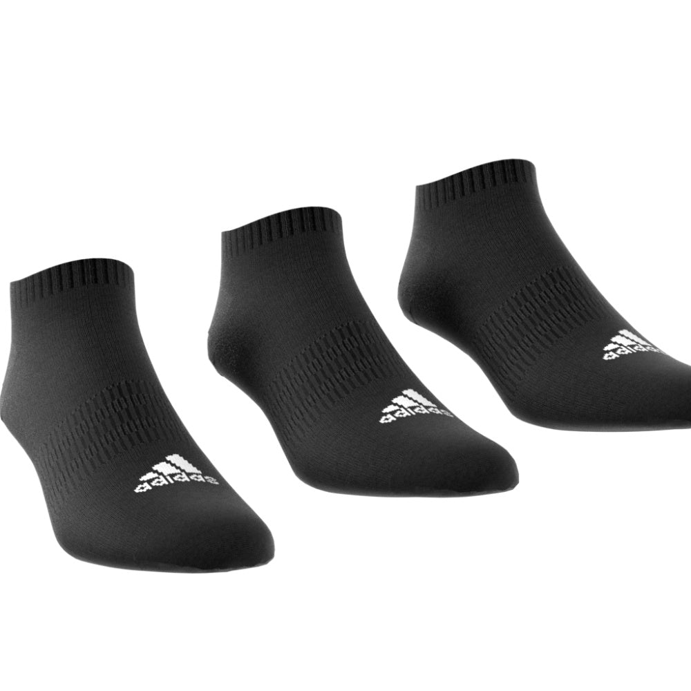 Adidas | Unisex Cushioned Low-Cut Socks 3 Pack (Black/White)