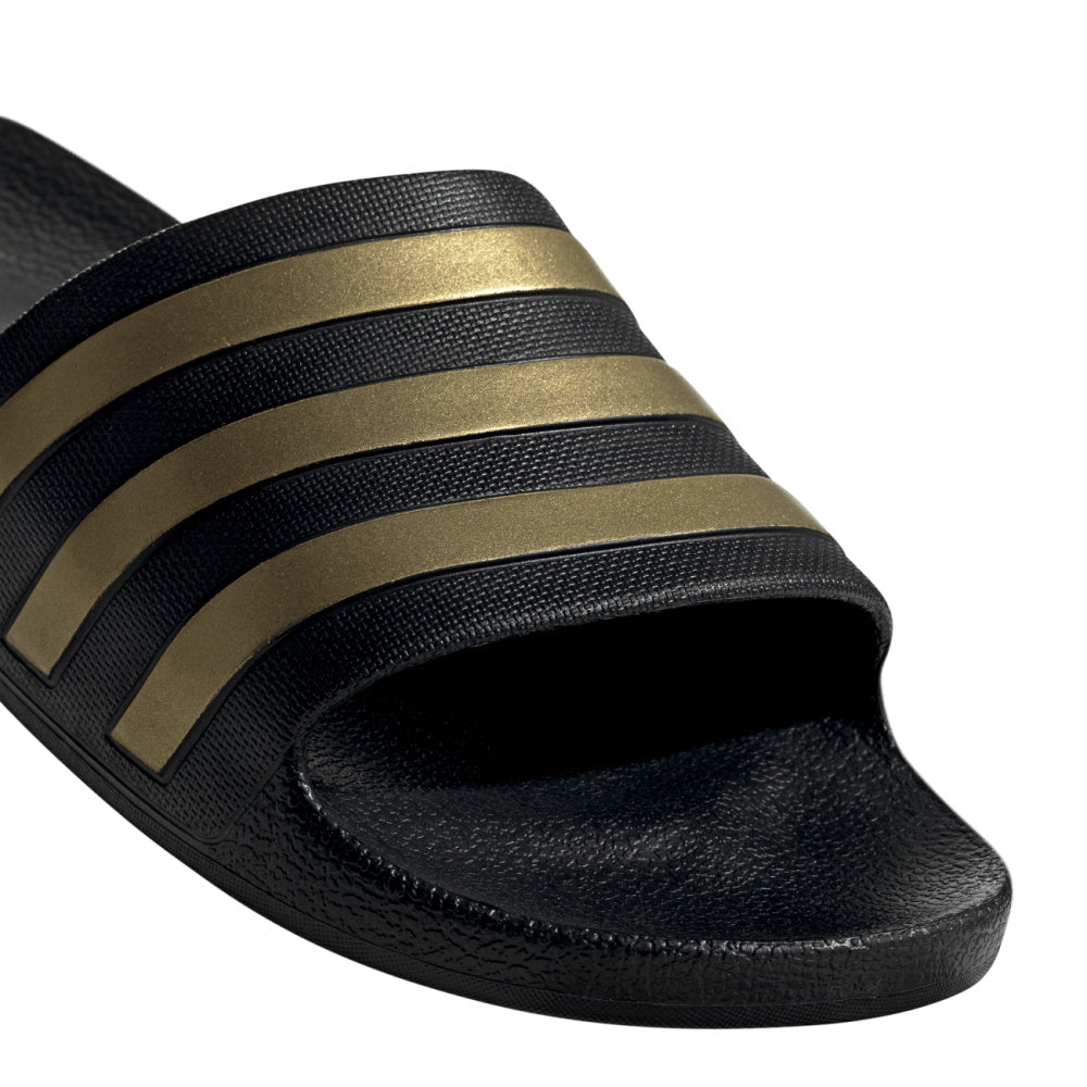 Adidas | Unisex Adilette Aqua Slides (Black/Gold)