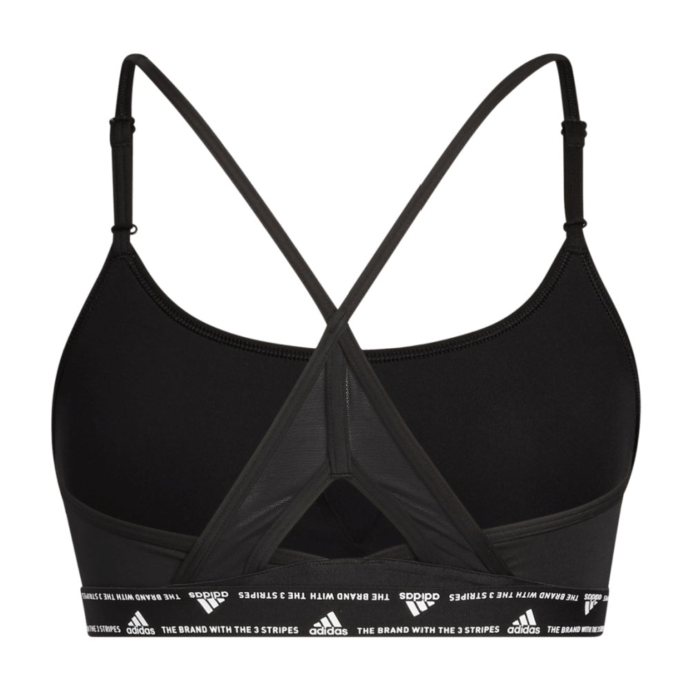 Adidas | Womens Aero React Light-Support 3-Stripes Bra (Black/White)