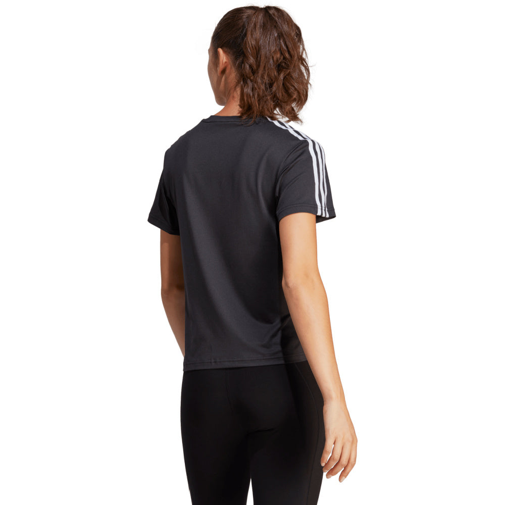 Adidas | Womens Aeroready Train Essentials 3-Stripes Tee (Black/White)