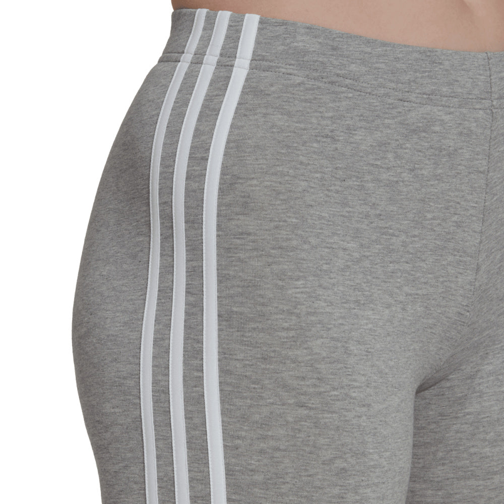 Adidas | Womens Essentials 3-Stripes Bike Shorts (Medium Grey/White)