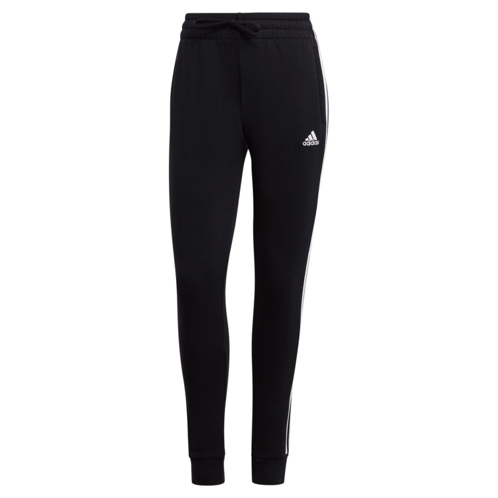 Adidas | Womens Essentials 3-Stripes Fleece Pants (Black/White)