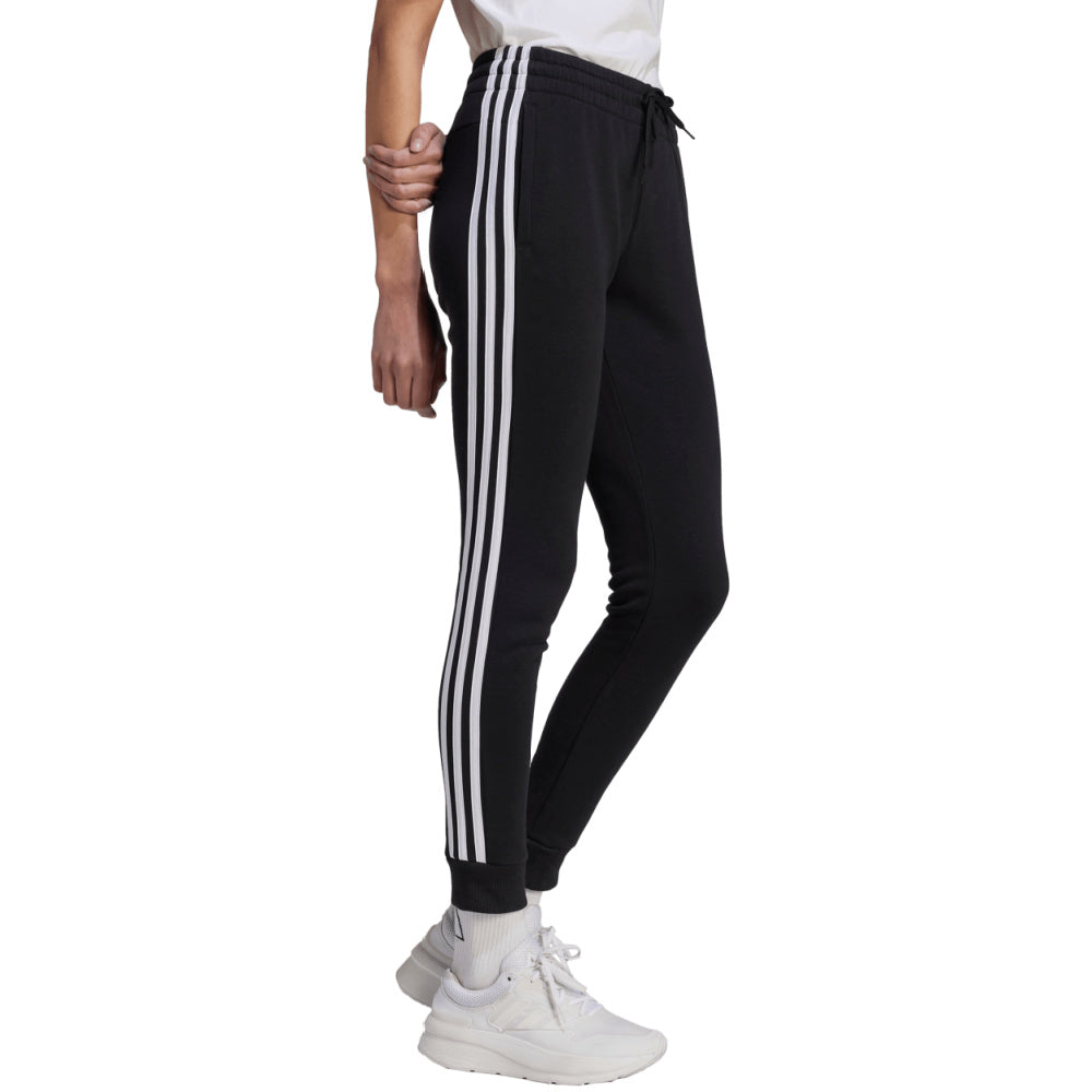 Adidas | Womens Essentials 3-Stripes Fleece Pants (Black/White)