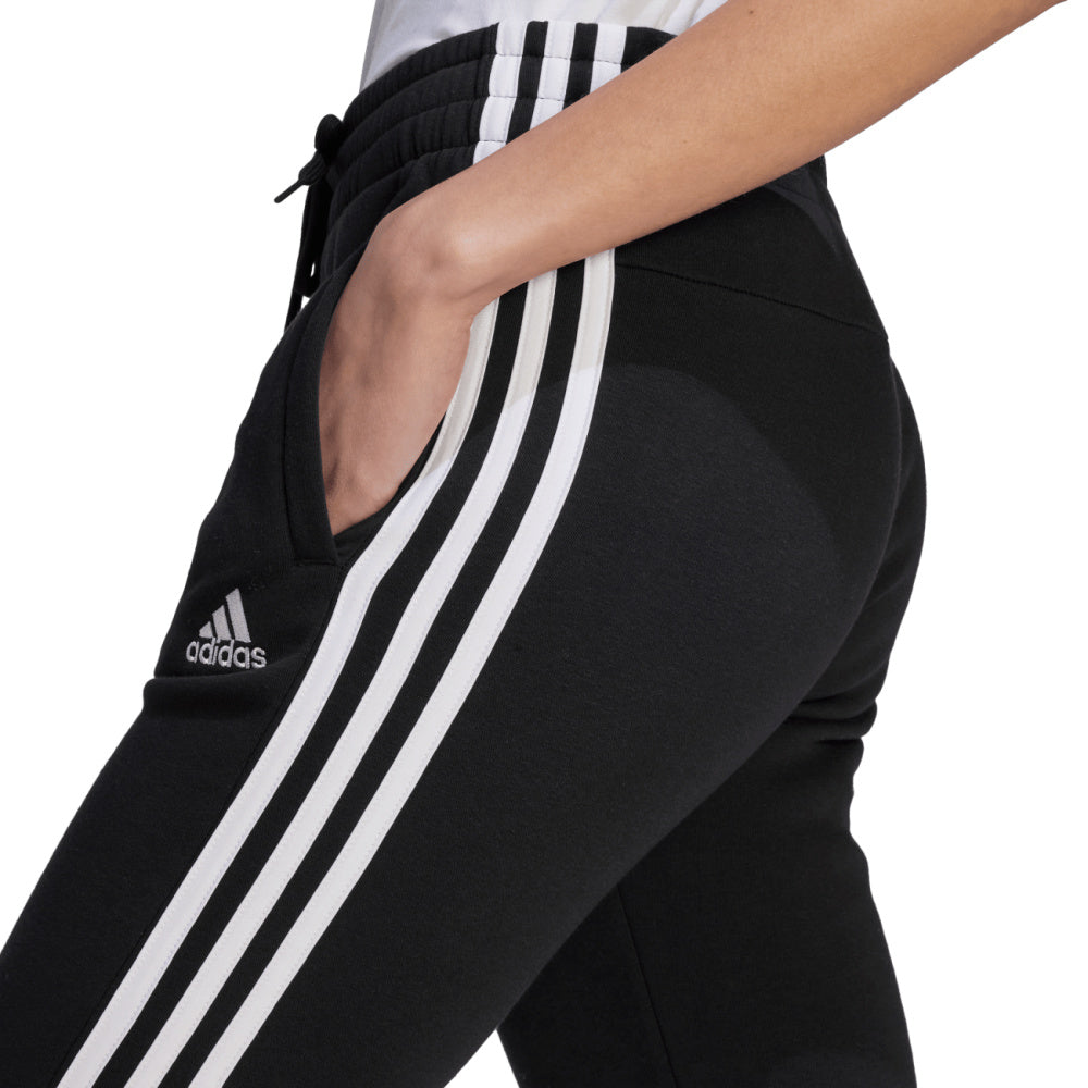 Adidas | Womens Essentials 3-Stripes Fleece Pants (Black/White)