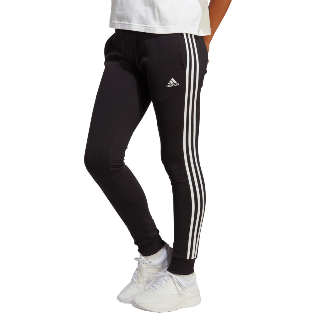 Grey adidas pants on sale with black stripes