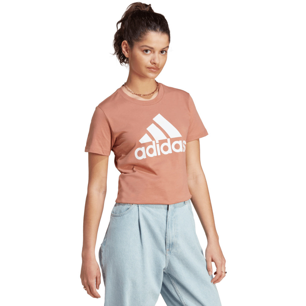 Adidas | Womens Essentials Big Logo Tee (Clay Strata/White)