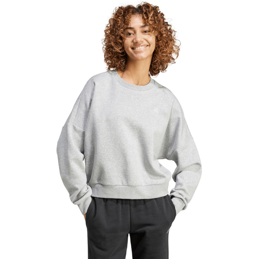 Adidas | Womens Sl Feelcozy Sweatshirt (Medium Grey Heather/White)