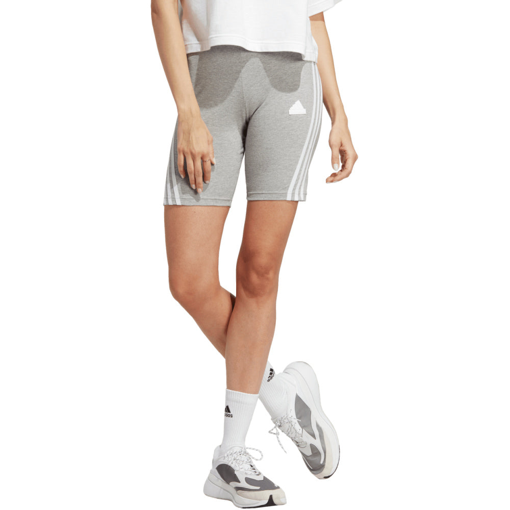adidas | Womens Future Icons 3-Stripe Bike Shorts (Grey Heather)