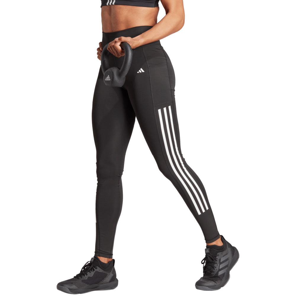 Adidas | Womens Optime 3-Stripe Full Length Tights (Black)