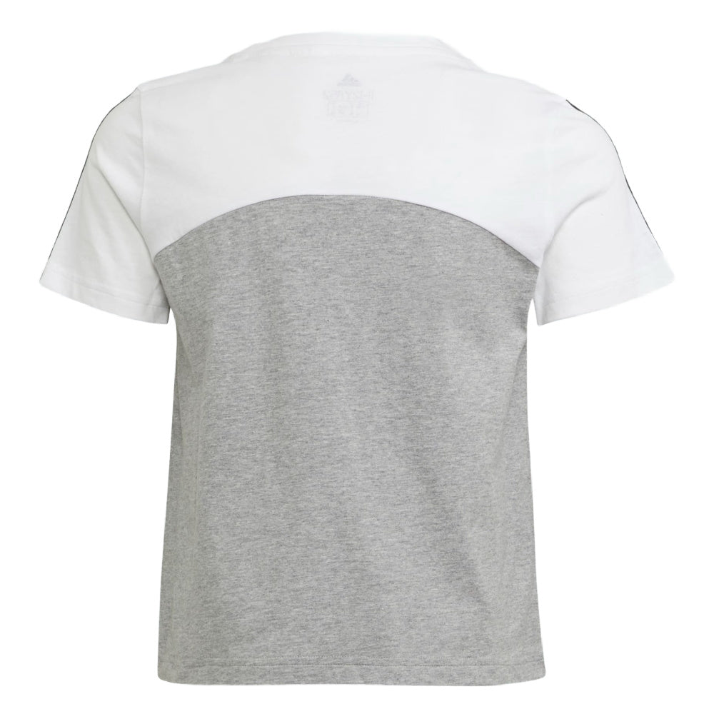 Adidas | Kids Colour Block Tee (Grey/White/Black)