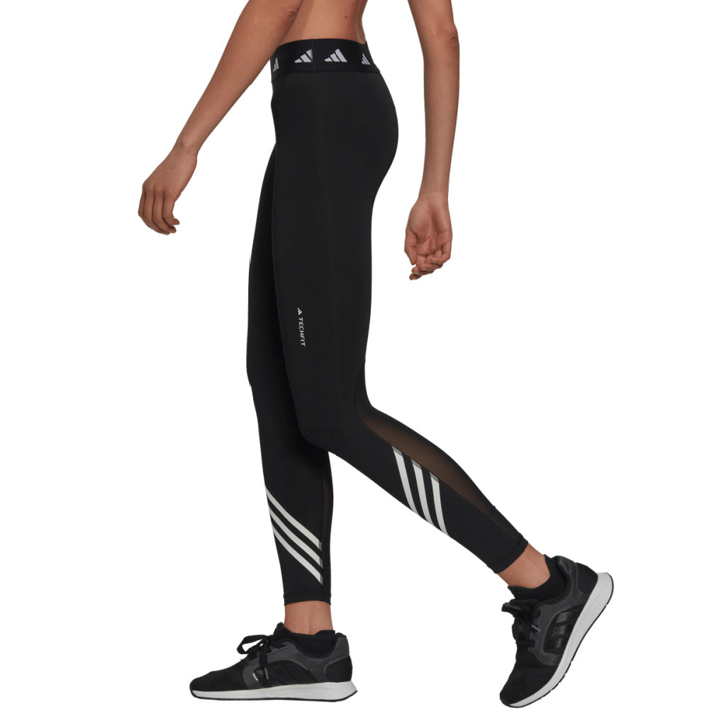 Adidas | Womens Techfit 3-Stripes Tights (Black/White)
