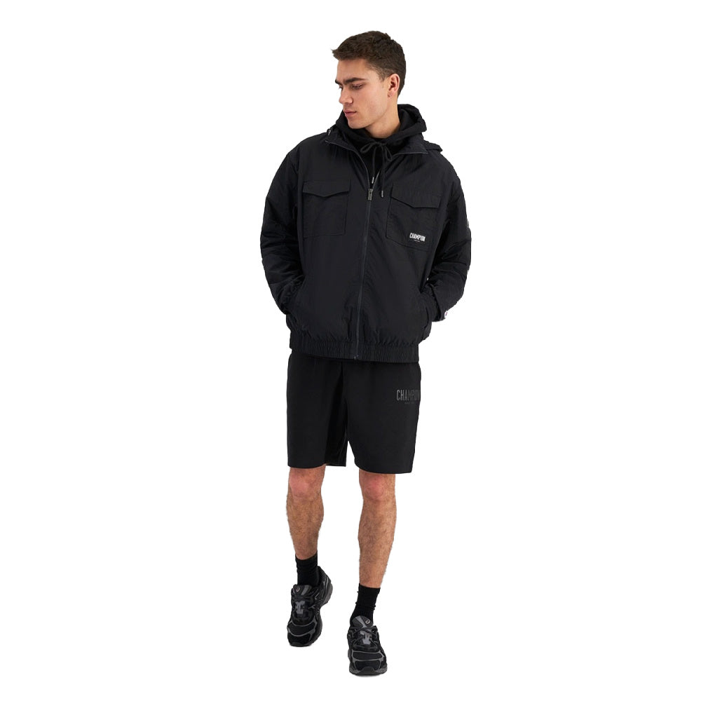 Champion Mens Rochester Nylon Jacket Black Platinum Sports