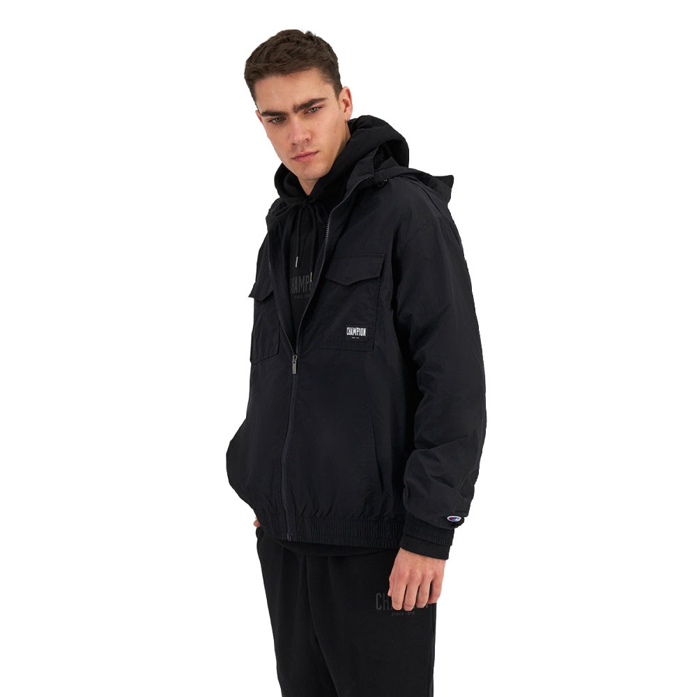 Champion Mens Rochester Nylon Jacket Black Platinum Sports