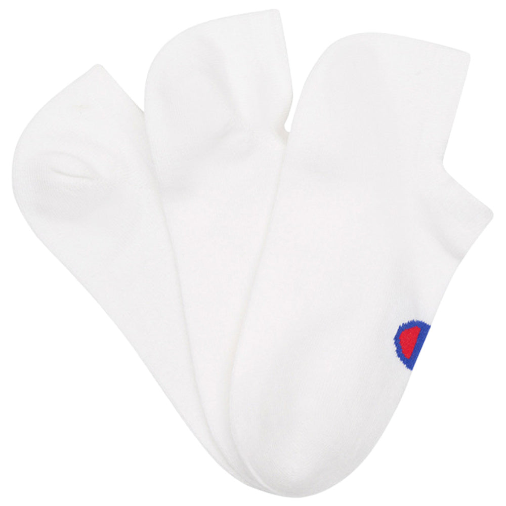 Champion | Unisex Sports C Logo No Show Socks 3 Pack (White)