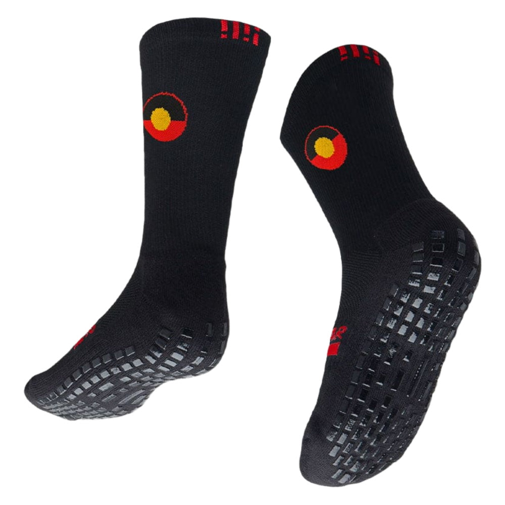Grip Star | Adult Crew Grip Socks x Dalmarri (Black/Red)
