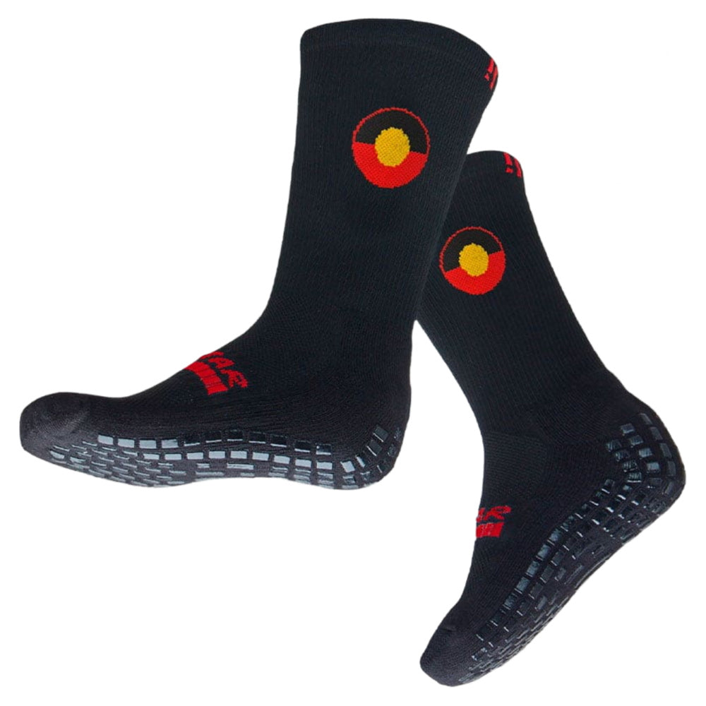 Grip Star | Adult Crew Grip Socks x Dalmarri (Black/Red)