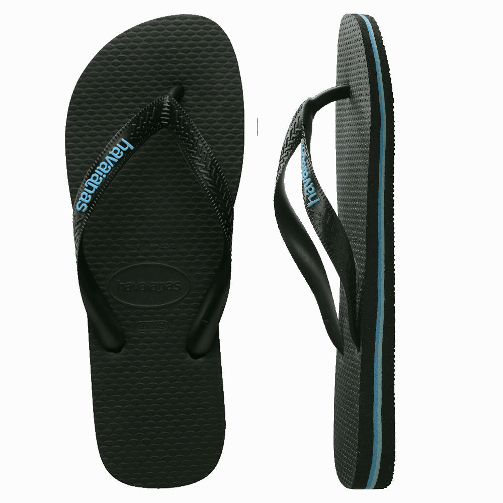 Havaianas | Mens Rubber Logo (Black/Blue)