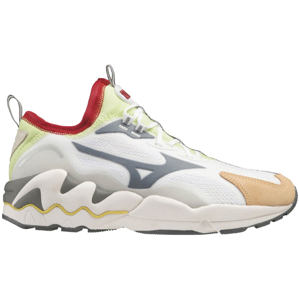 Mizuno Mens Wave Rider 1B (White/Castlerock/Peach Cobbler