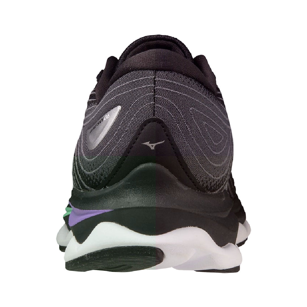 Mizuno | Womens Wave Sky 6 (Black/Silver/Spring Bud)