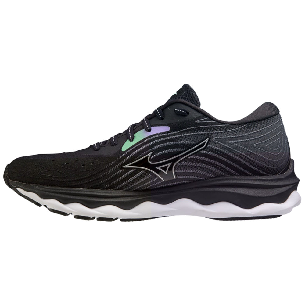 Mizuno | Womens Wave Sky 6 (Black/Silver/Spring Bud)