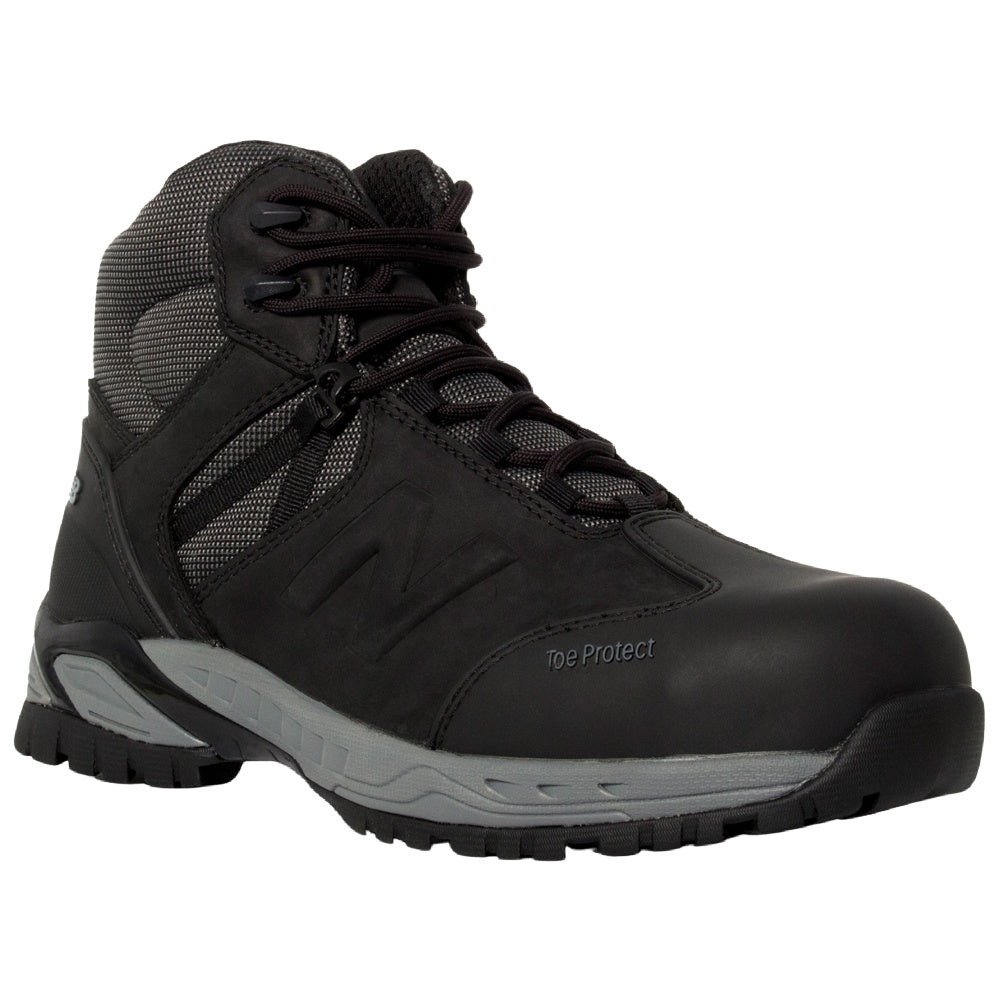 New Balance | Mens All Site Composite Toe Waterproof Slip-Resistant Safety Boots 2E-Wide (Black/Grey)