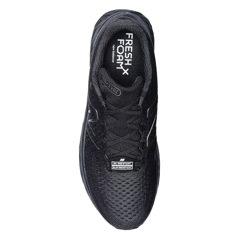 New Balance | Mens Fresh Foam X Evoz v3 Slip Resistant 2E-Width (Black/Black Metallic)